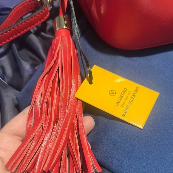 NWT Valentino Red Leather Crossbody Bag - Picture 5 of 14